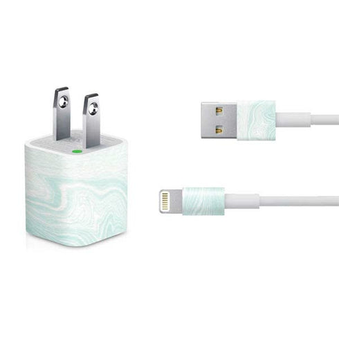 Marbleized Mint iPhone Charger (5W USB) Skin