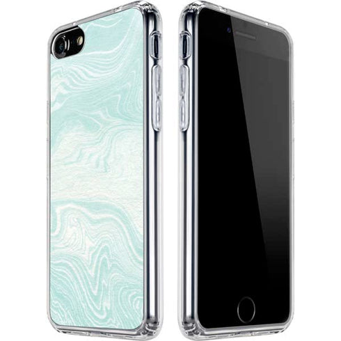 Marbleized Mint iPhone SE (2nd & 3rd Gen) Clear Case