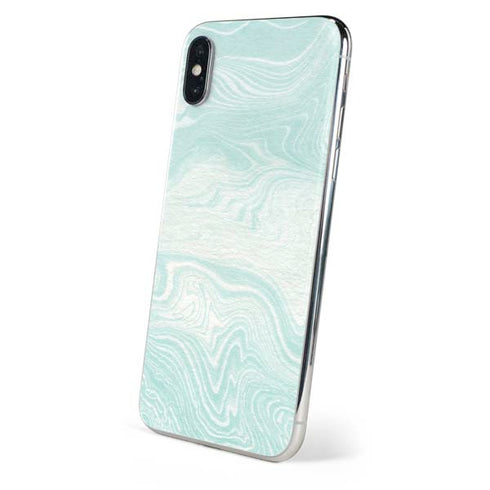 Marbleized Mint iPhone X Skin