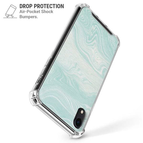 Marbleized Mint iPhone XR Clear Case