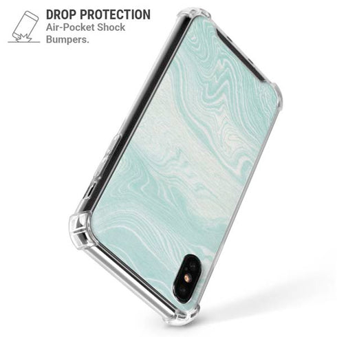 Marbleized Mint iPhone XS Max Clear Case