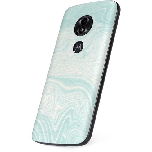 Marbleized Mint Moto E5 Play Skin