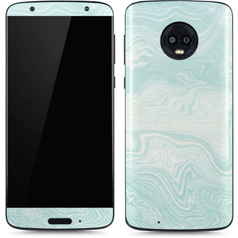 Marbleized Mint Moto G6 Skin