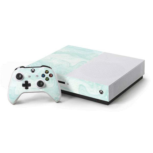 Marbleized Mint Xbox One S Console and Controller Bundle Skin
