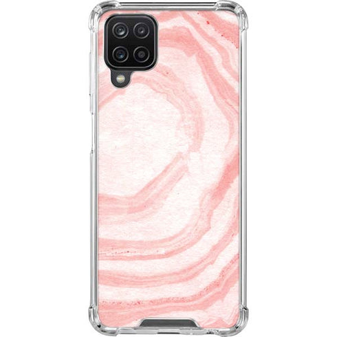 Marbleized Pink Galaxy A12 Clear Case