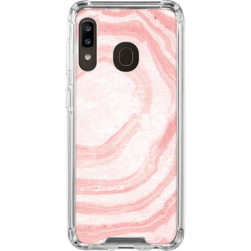 Marbleized Pink Galaxy A30 Clear Case