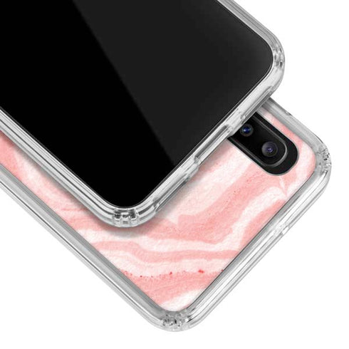Marbleized Pink Galaxy A30 Clear Case