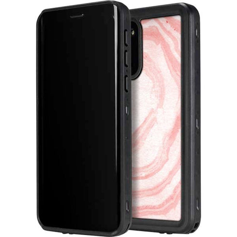 Marbleized Pink Galaxy S20 Plus Waterproof Case
