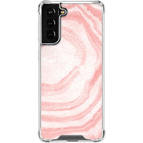 Marbleized Pink Galaxy S21 FE Clear Case