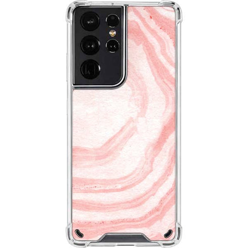Marbleized Pink Galaxy S21 Ultra 5G Clear Case