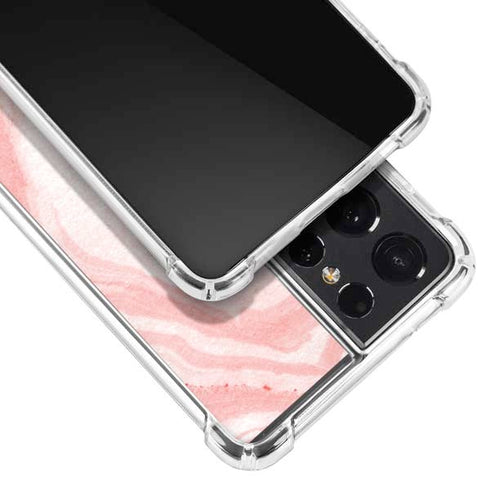 Marbleized Pink Galaxy S21 Ultra 5G Clear Case