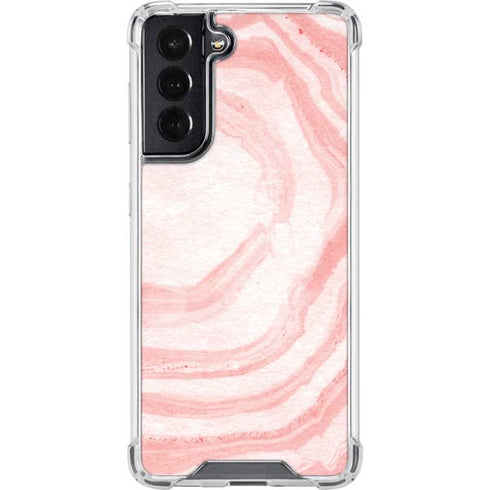 Marbleized Pink Galaxy S22 Clear Case