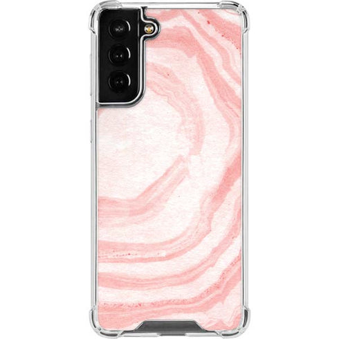 Marbleized Pink Galaxy S22 Plus Clear Case