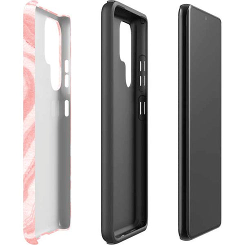 Marbleized Pink Galaxy S22 Ultra Pro Case