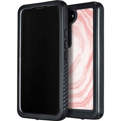 Marbleized Pink Galaxy S23 Waterproof Case
