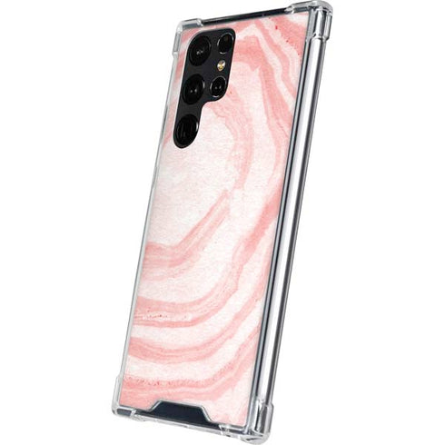 Marbleized Pink Galaxy S24 Ultra Clear Case