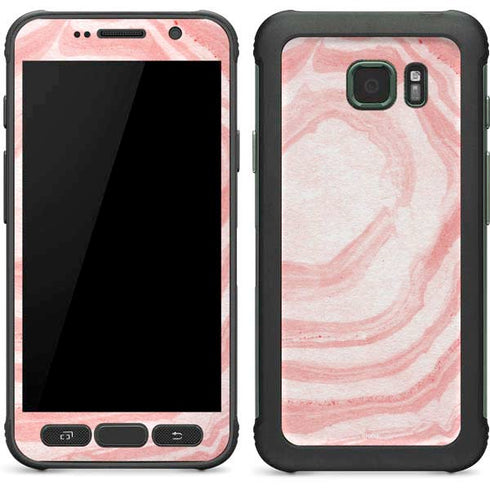 Marbleized Pink Galaxy S7 Active Skin
