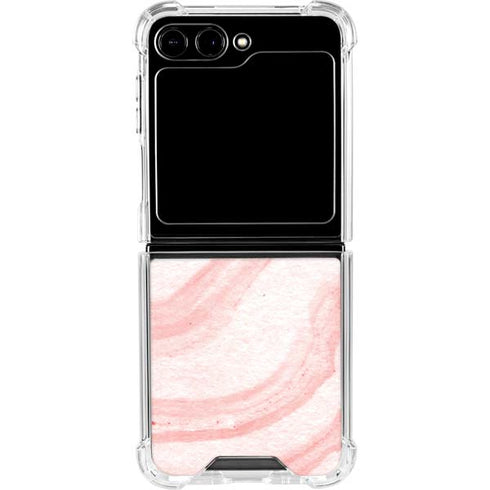Marbleized Pink Galaxy Z Flip5 5G Clear Case