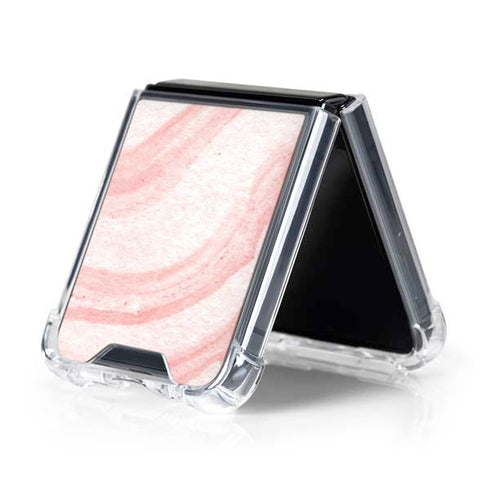 Marbleized Pink Galaxy Z Flip5 5G Clear Case
