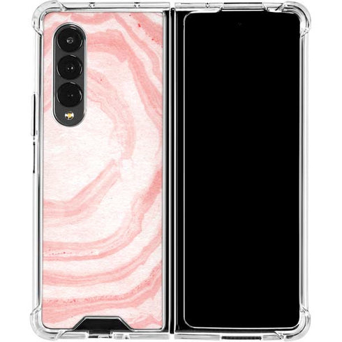 Marbleized Pink Galaxy Z Fold4 5G Clear Case