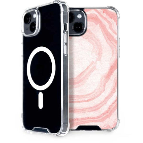 Marbleized Pink iPhone 15 Plus MagSafe Case