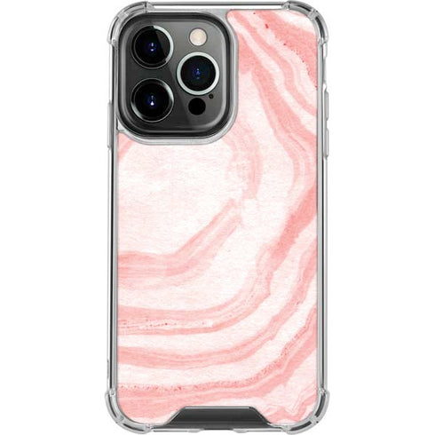 Marbleized Pink iPhone 14 Pro Clear Case