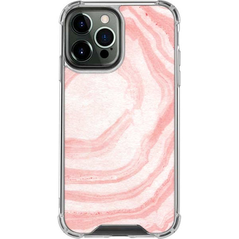 Marbleized Pink iPhone 14 Pro Max Clear Case