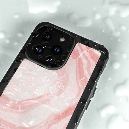 Marbleized Pink iPhone 14 Pro Max Waterproof Case