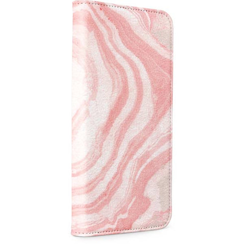 Marbleized Pink iPhone 15 Plus Folio Case