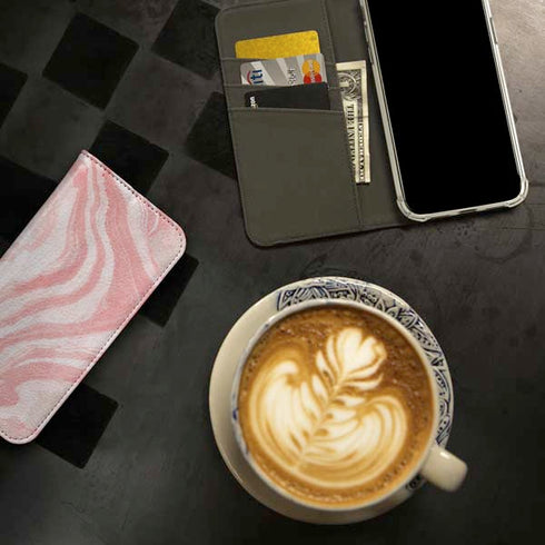 Marbleized Pink iPhone 15 Pro Max Folio Case