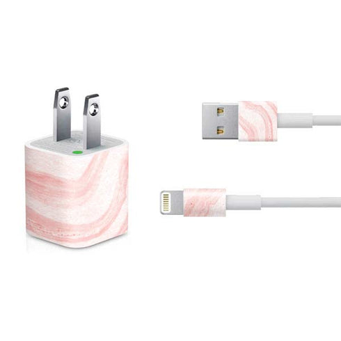 Marbleized Pink iPhone Charger (5W USB) Skin