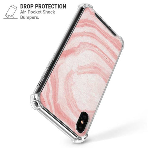 Marbleized Pink iPhone XS Max Clear Case