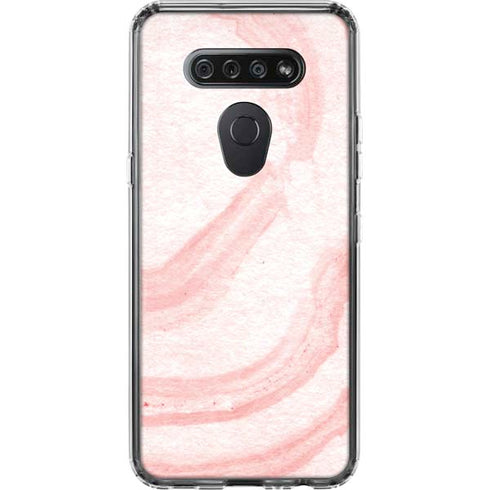 Marbleized Pink LG K51/Q51 Clear Case