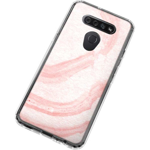 Marbleized Pink LG K51/Q51 Clear Case