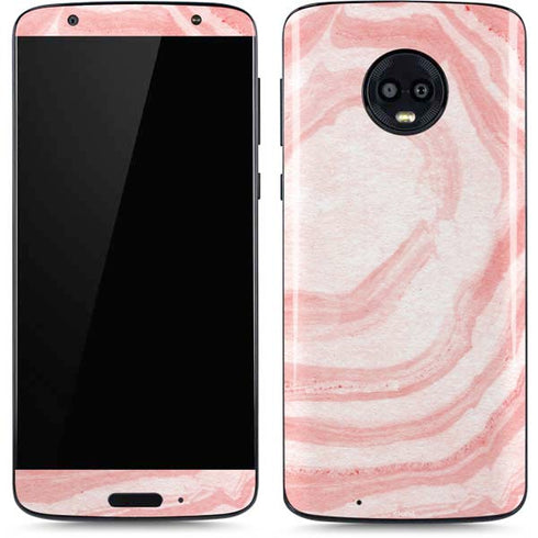 Marbleized Pink Moto G6 Skin