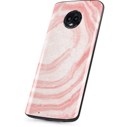Marbleized Pink Moto G6 Skin