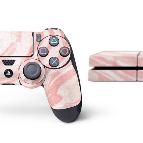 Marbleized Pink PS4 Console and Controller Bundle Skin
