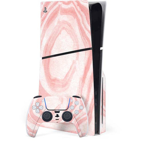 Marbleized Pink PS5 Slim Disk Bundle Skin