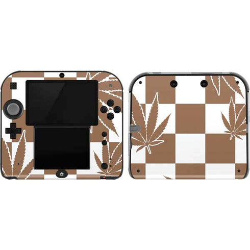 Marijuana Brown Checkered Nintendo 2DS Skin