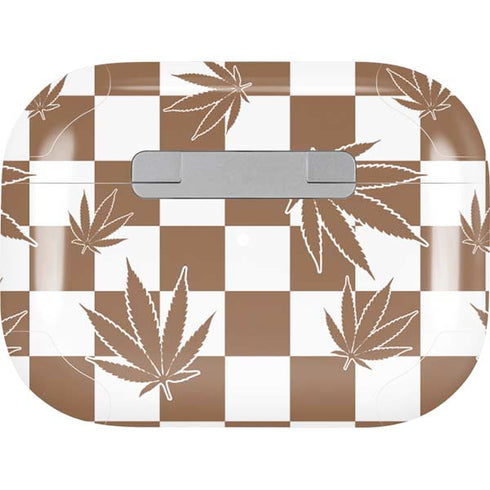 Marijuana Brown Checkered AirPods Pro 2nd Gen Skin