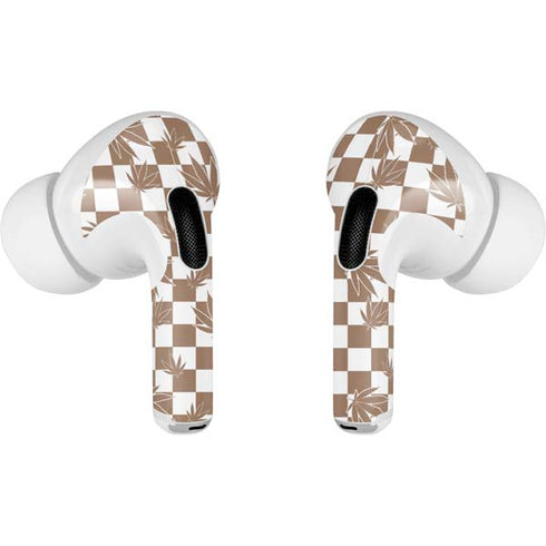 Marijuana Brown Checkered AirPods Pro 2nd Gen Skin
