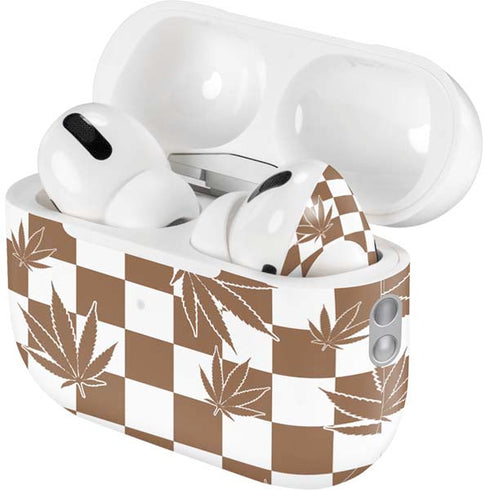 Marijuana Brown Checkered AirPods Pro 2nd Gen Skin