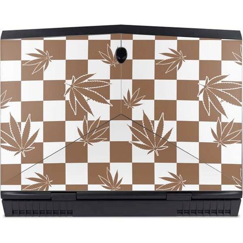 Marijuana Brown Checkered Dell Alienware Skin