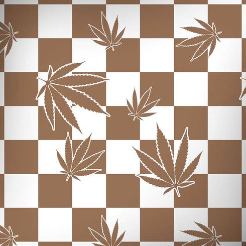 Marijuana Brown Checkered Dell Alienware Skin