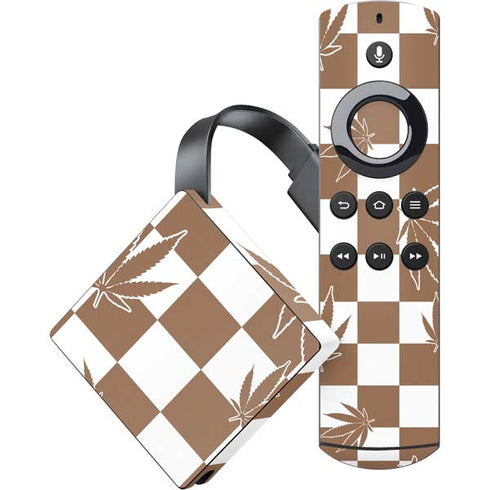 Marijuana Brown Checkered Amazon Fire TV Skin