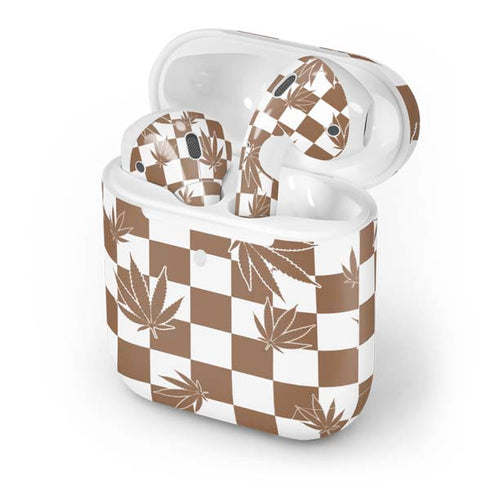 Marijuana Brown Checkered Apple AirPods 2 Skin
