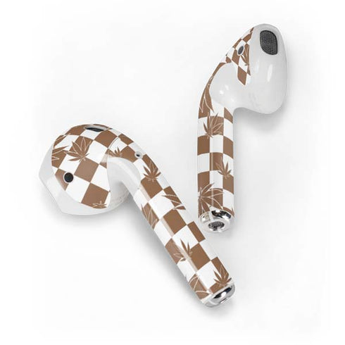 Marijuana Brown Checkered Apple AirPods Skin