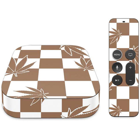 Marijuana Brown Checkered Apple TV Skin
