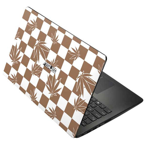 Marijuana Brown Checkered Asus X502CA 15.6 Skin
