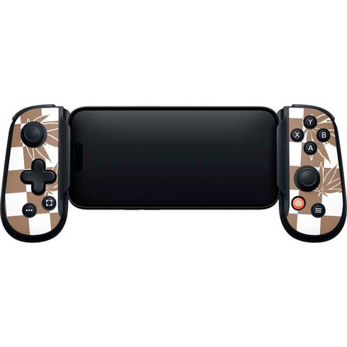 Marijuana Brown Checkered Backbone One for iPhone Game Controller Skin